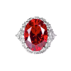 Big Red Zircon Stone Rings For Women  Adjustable  Jewelry Gifts