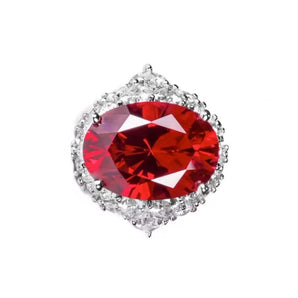 Big Red Zircon Stone Rings For Women  Adjustable  Jewelry Gifts